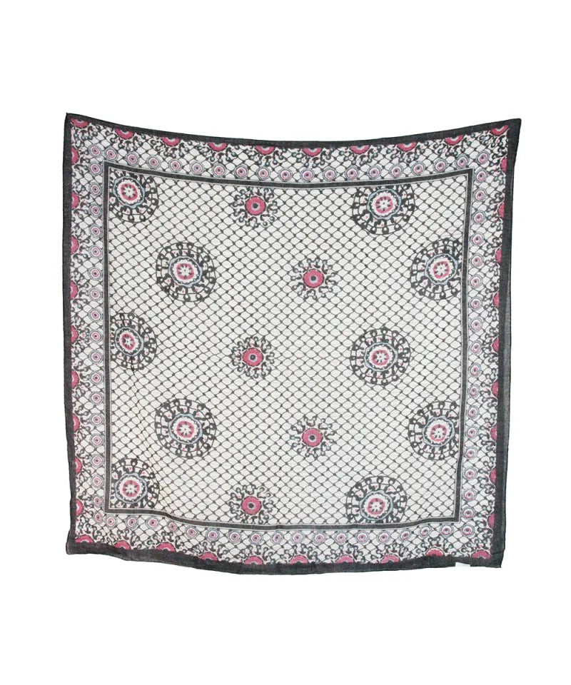 Lenço Branco Estampado