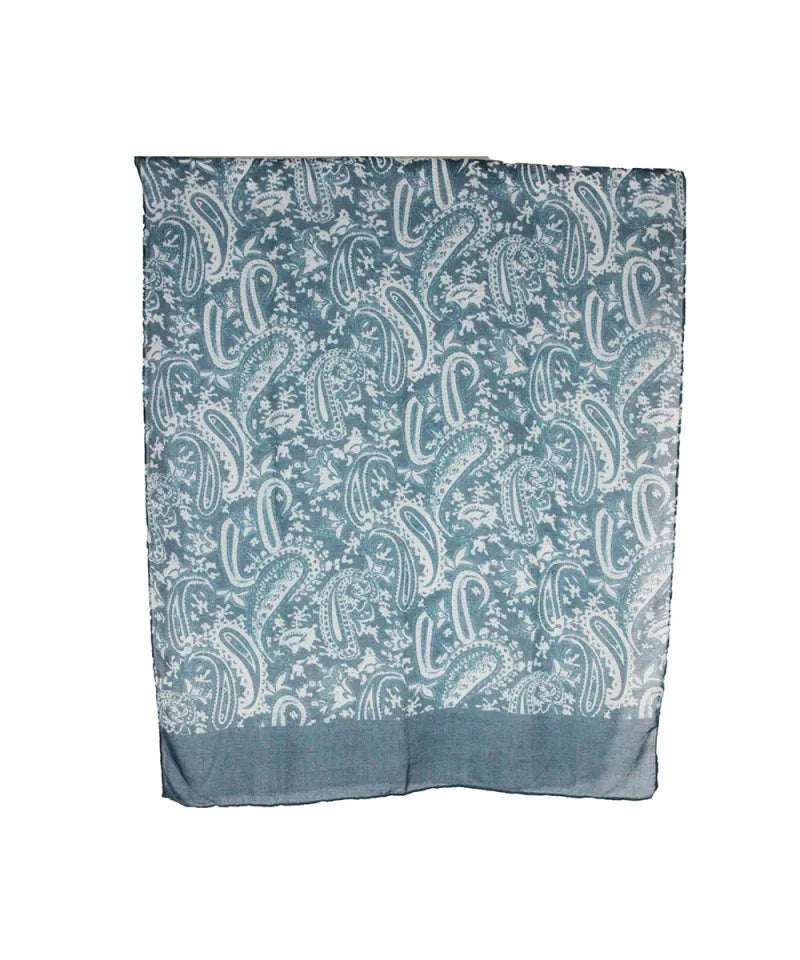 Lenço Azul e Branco Estampado