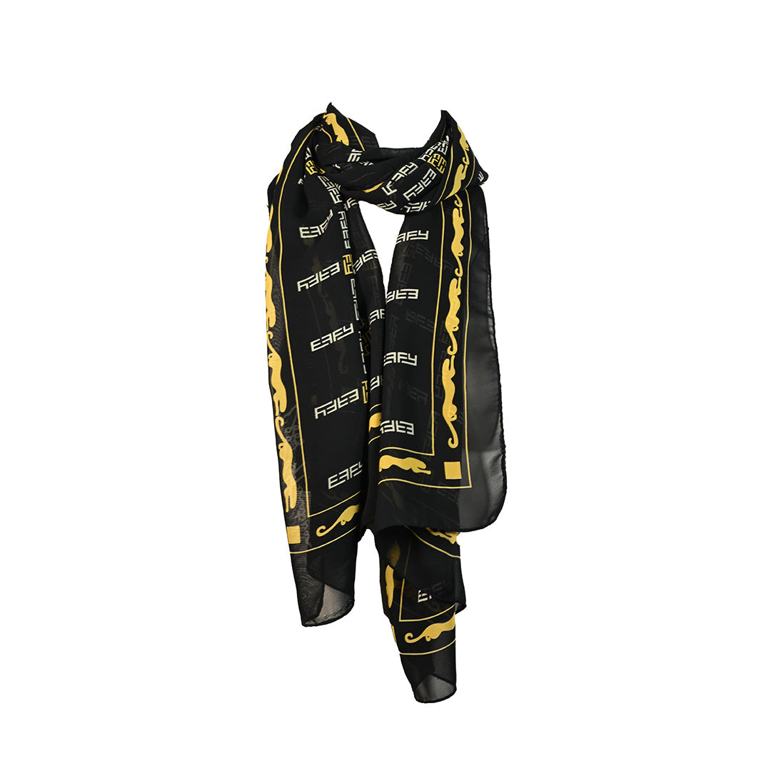Lenço preto estampado