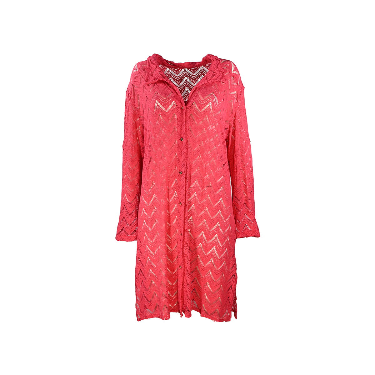 Saída de praia rosa com botões