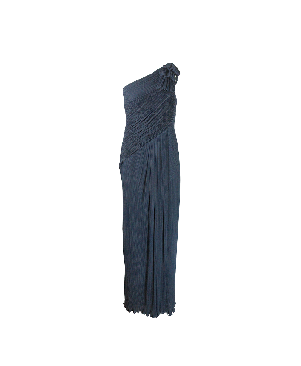 Vestido de Festa Azul-Marinho com um Ombro