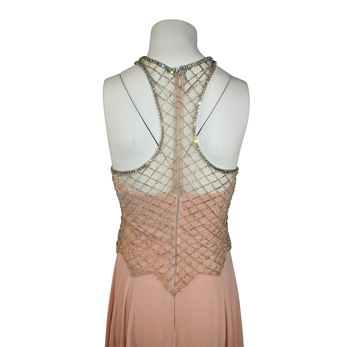 Vestido rosa claro com pedraria