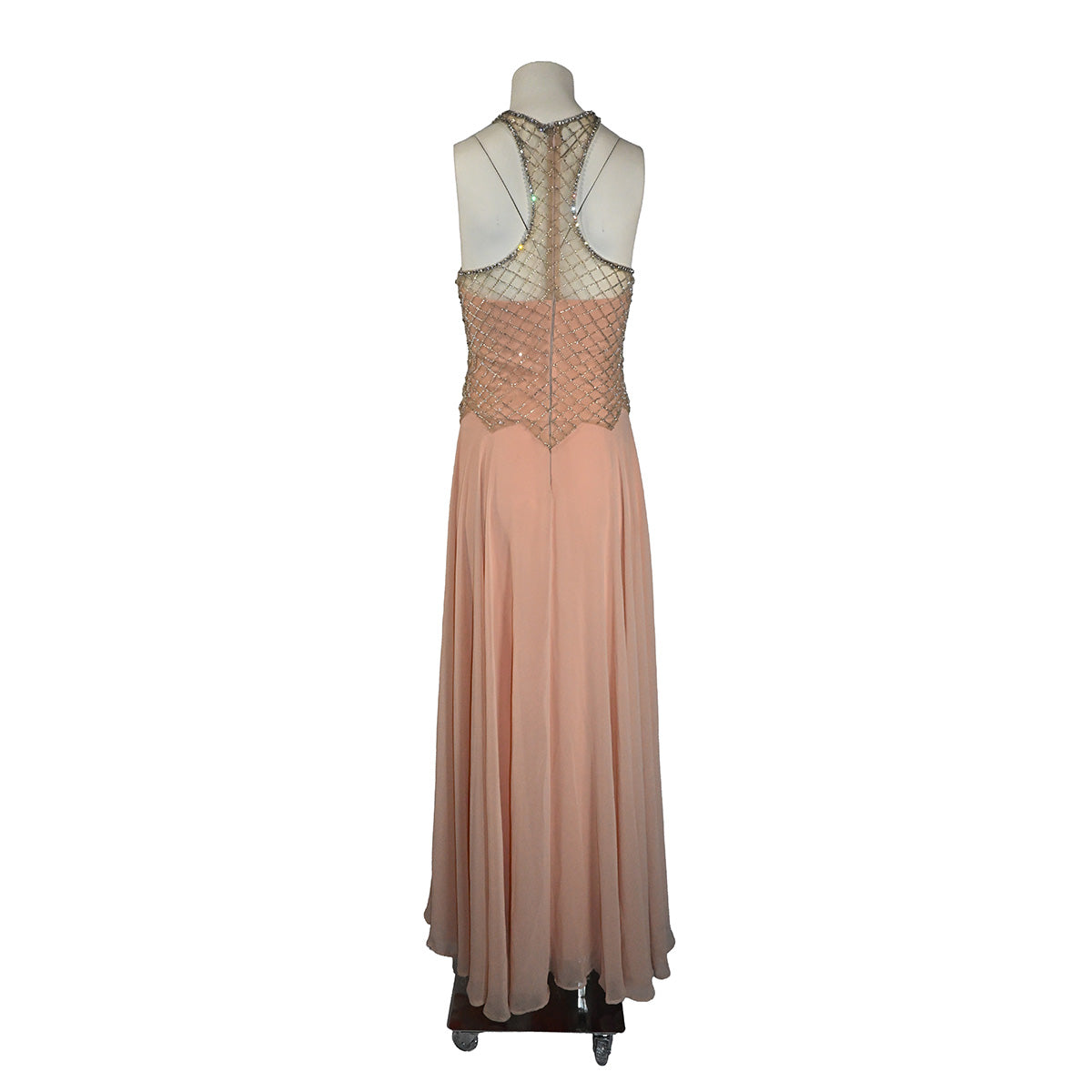 Vestido rosa claro com pedraria