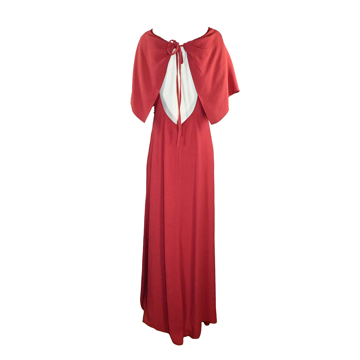 Vestido de festa longo vermelho com decote nas costas