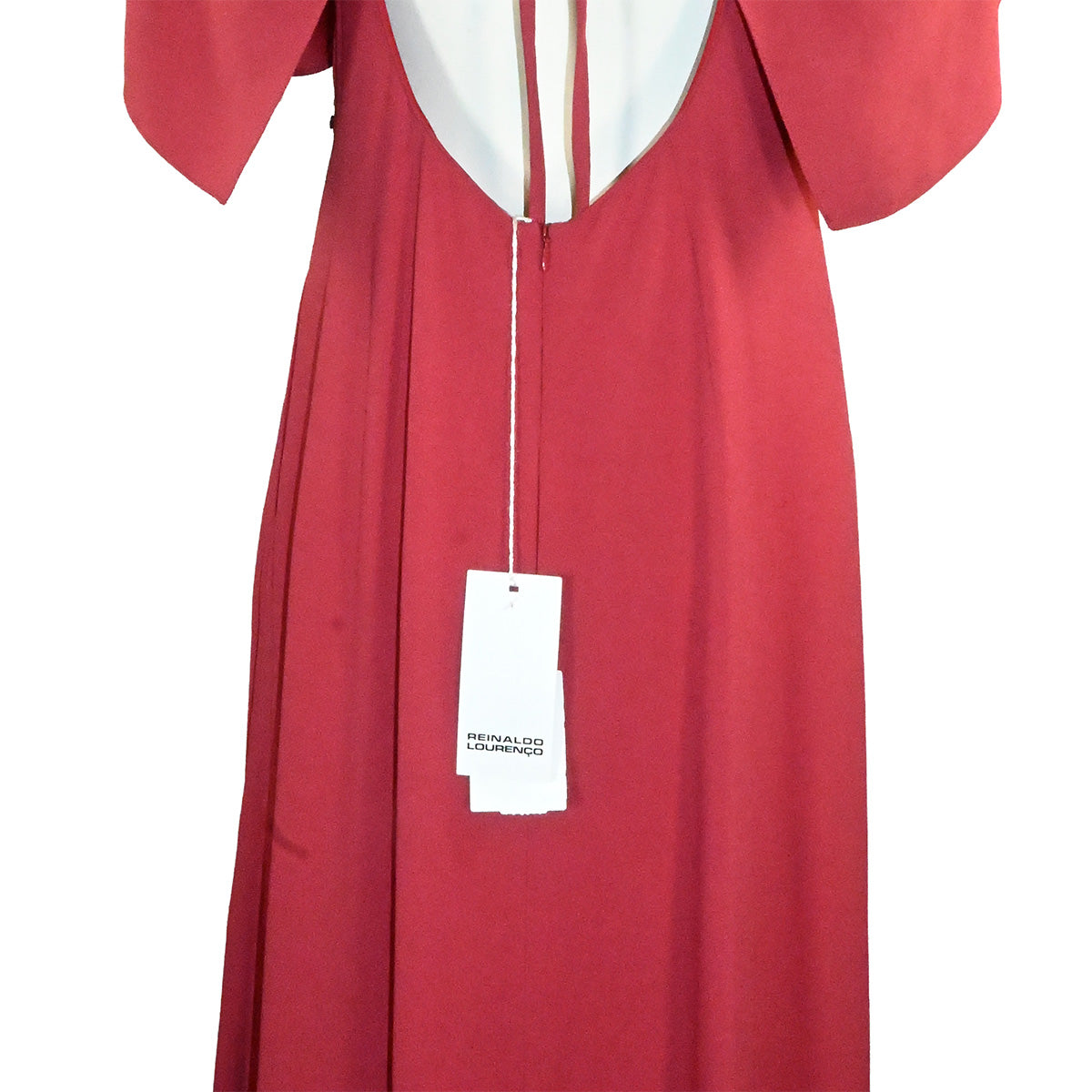 Vestido de festa longo vermelho com decote nas costas