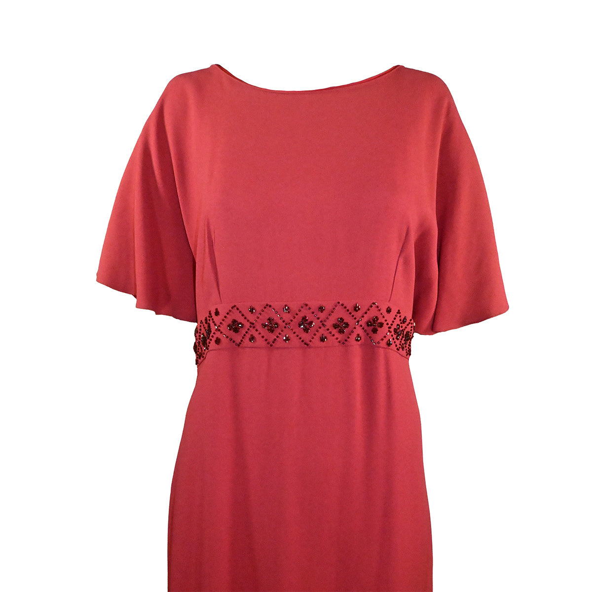 Vestido de festa longo vermelho com decote nas costas