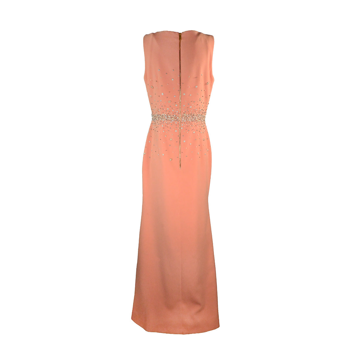 Vestido de festa laranja com perolas