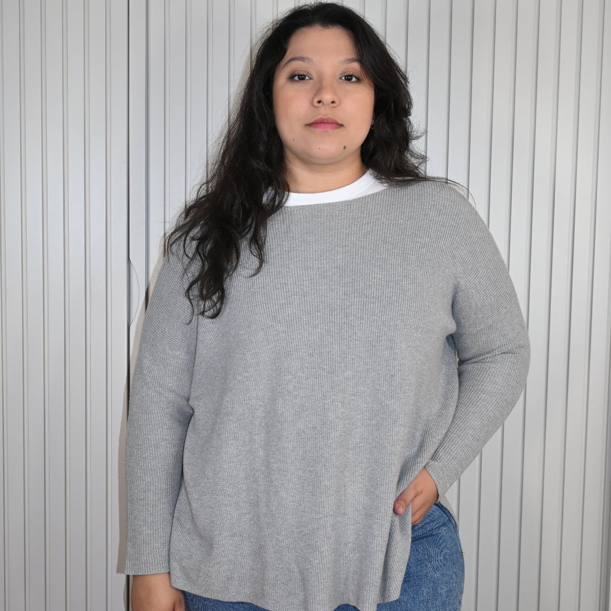 Malha cinza oversized