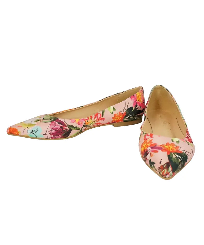 Sapatilha Floral com Bico Fino