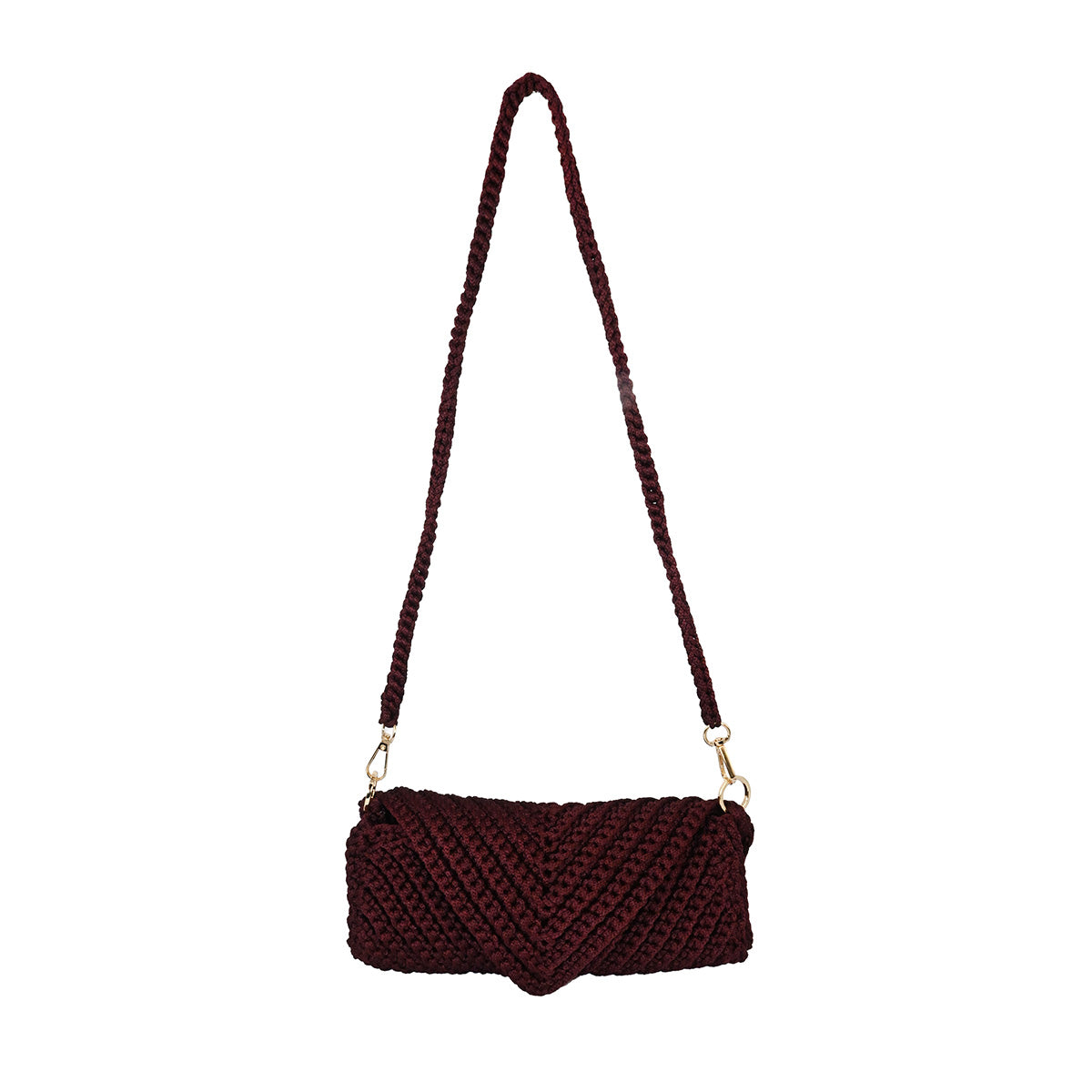 Bolsa de crochê vinho