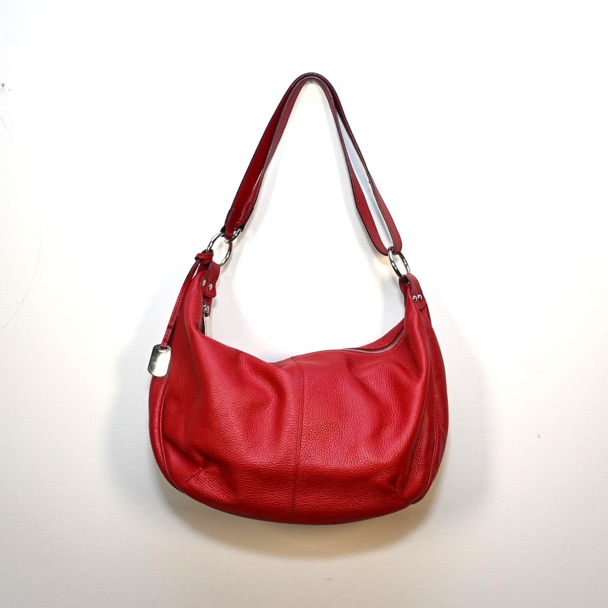 Bolsa de couro vermelho