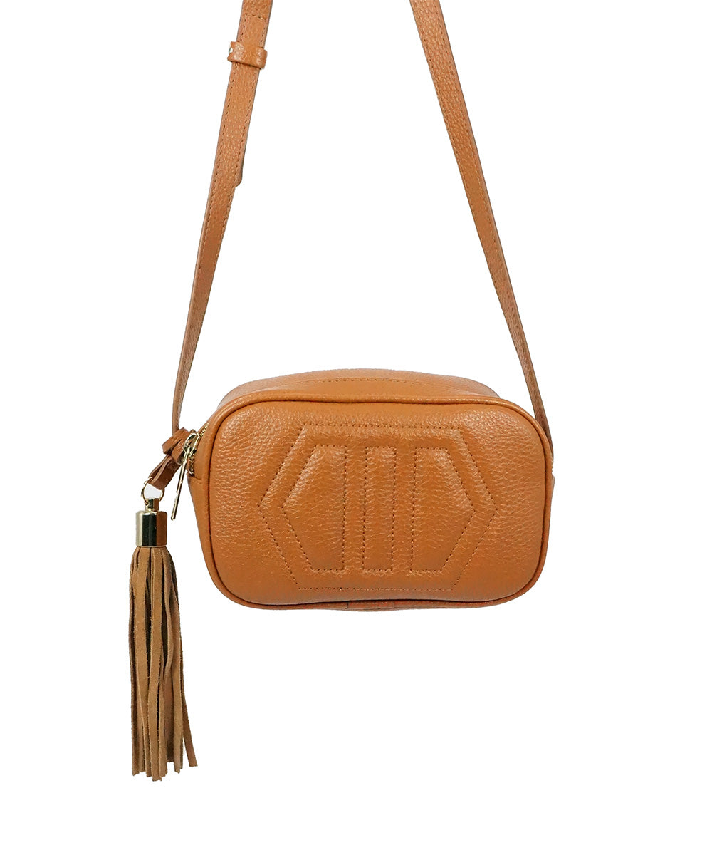 Bolsa Pequena de Couro Bege