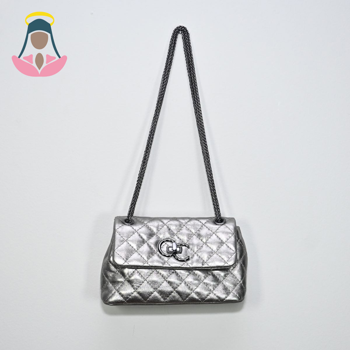 Bolsa média prateada