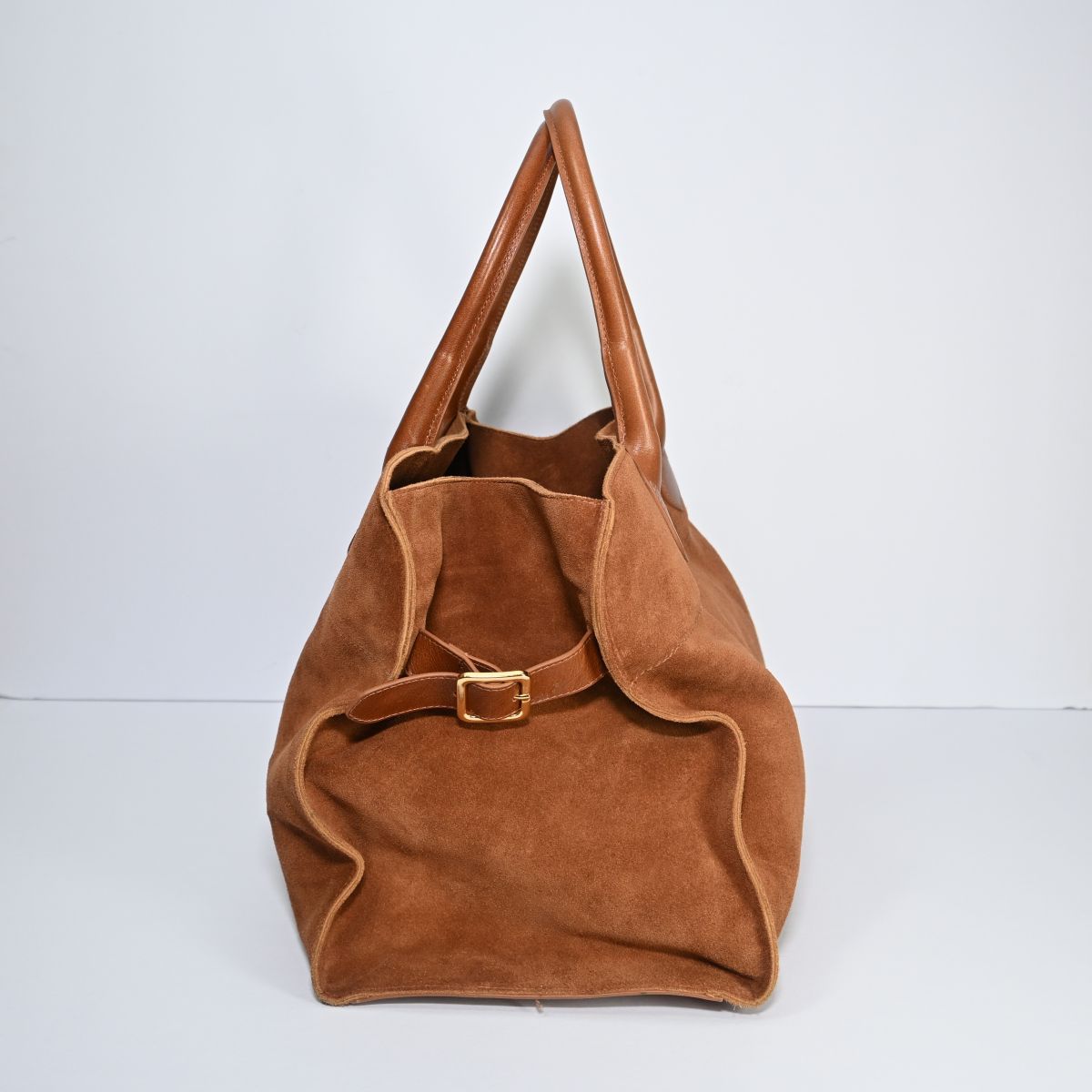 Bolsa grande de camurça marrom