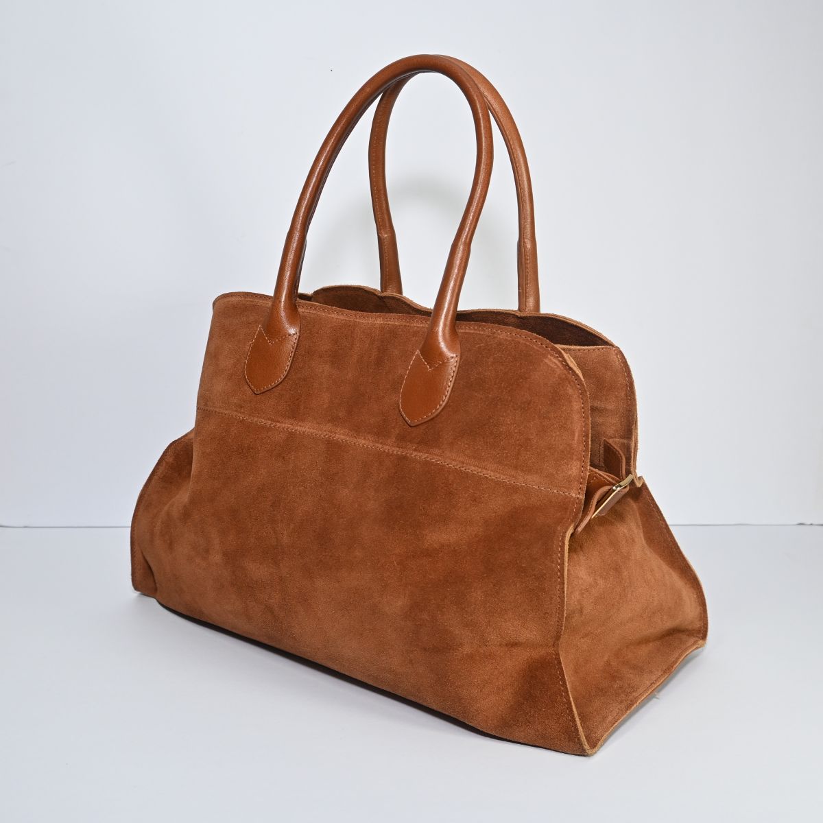 Bolsa grande de camurça marrom