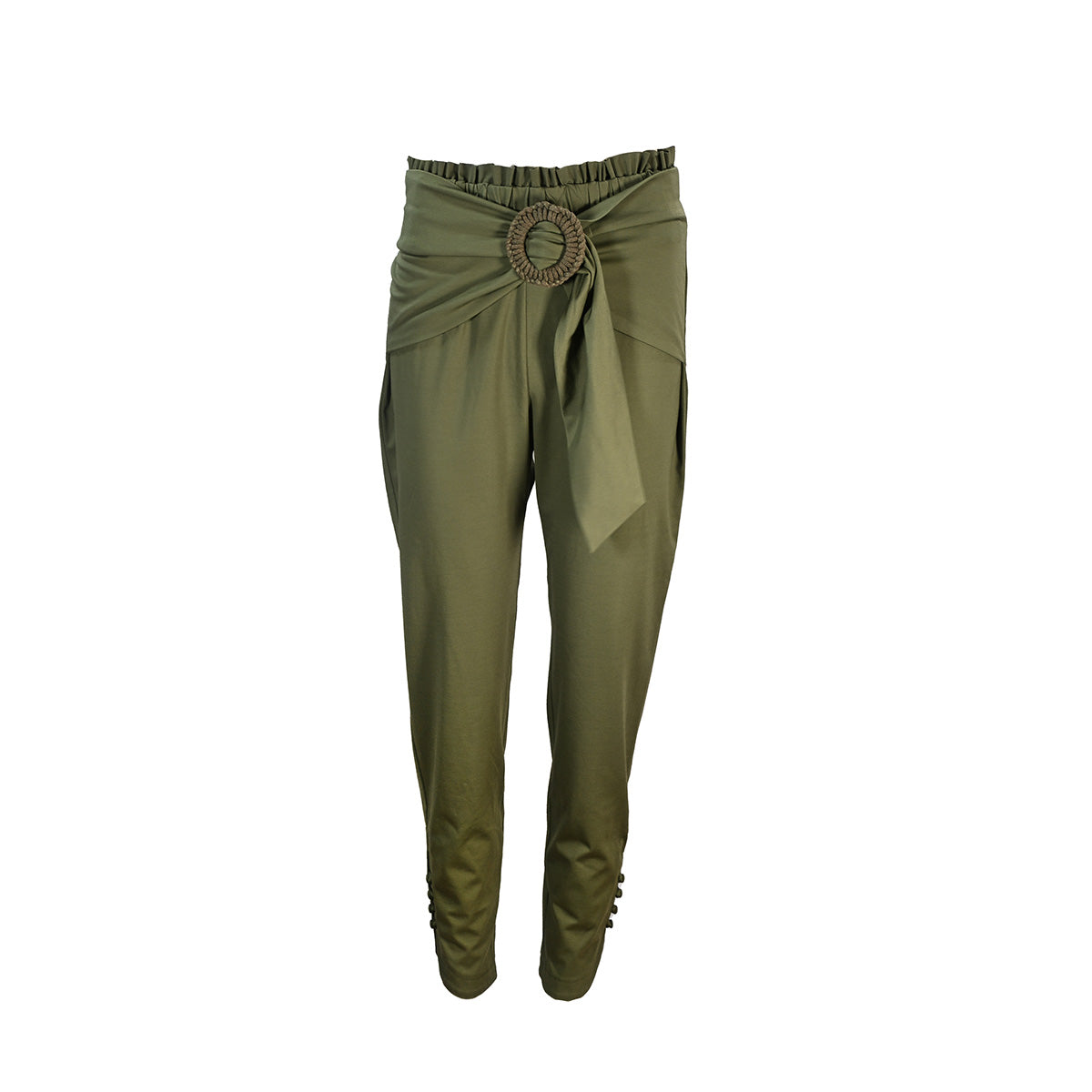 Calça verde musgo com cinto