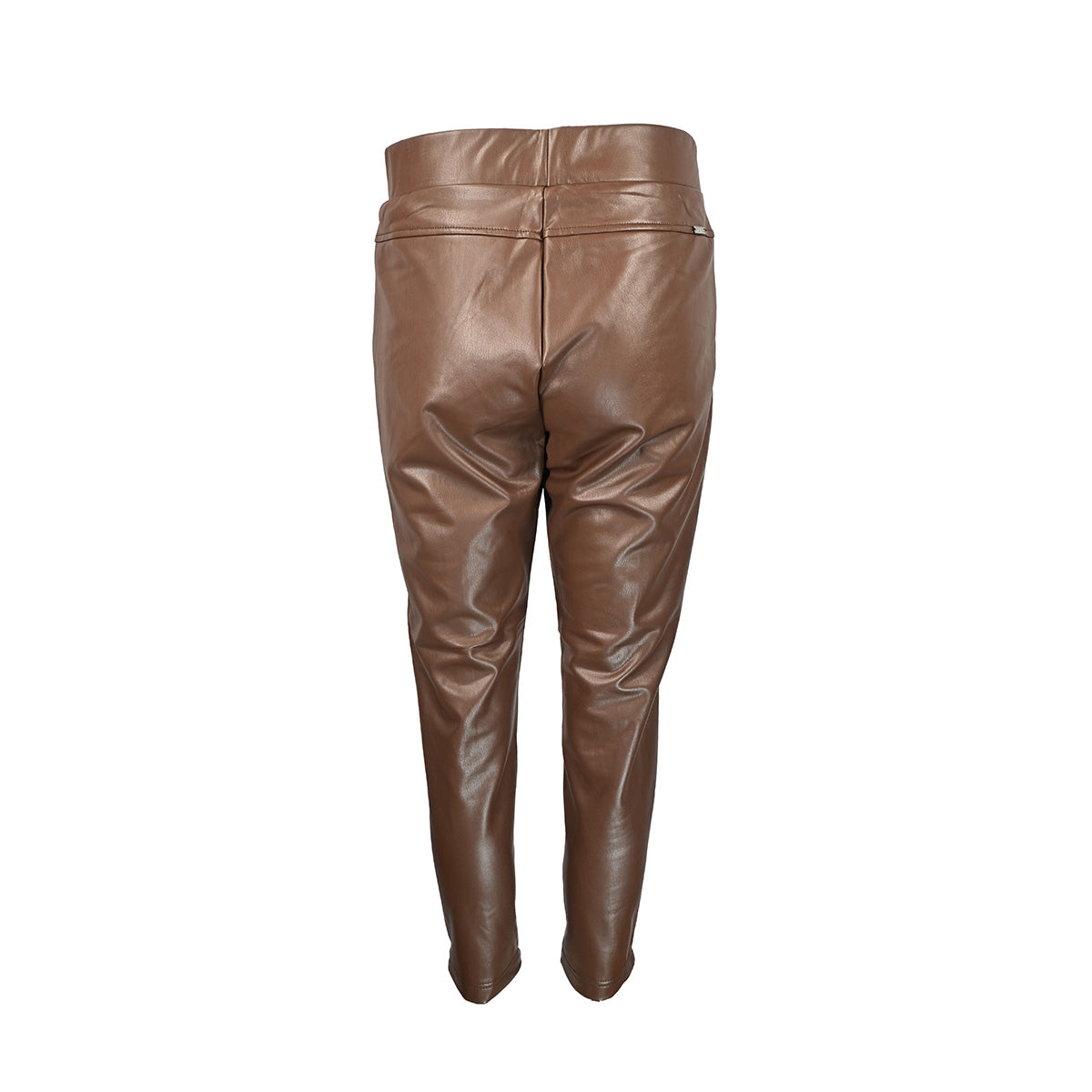Calça de couro sintético marrom