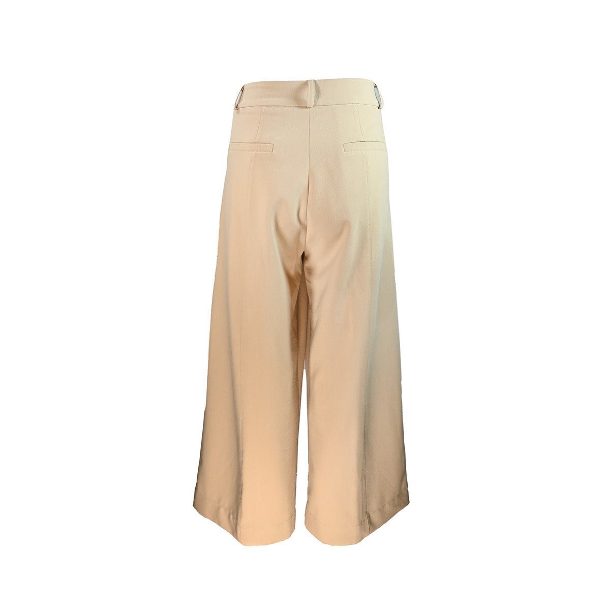 Calça bege flare alfaiataria