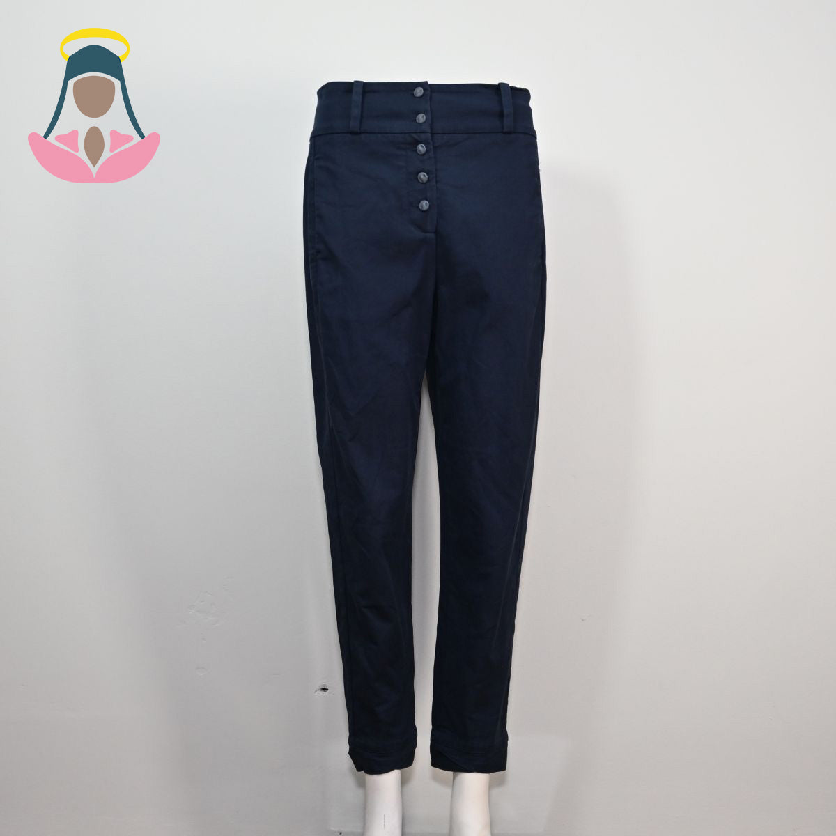Calça cintura alta azul marinho