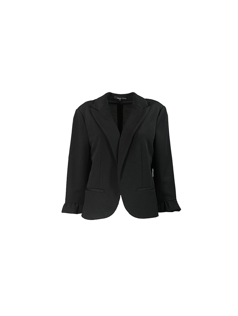 Blazer preto com babado nas mangas