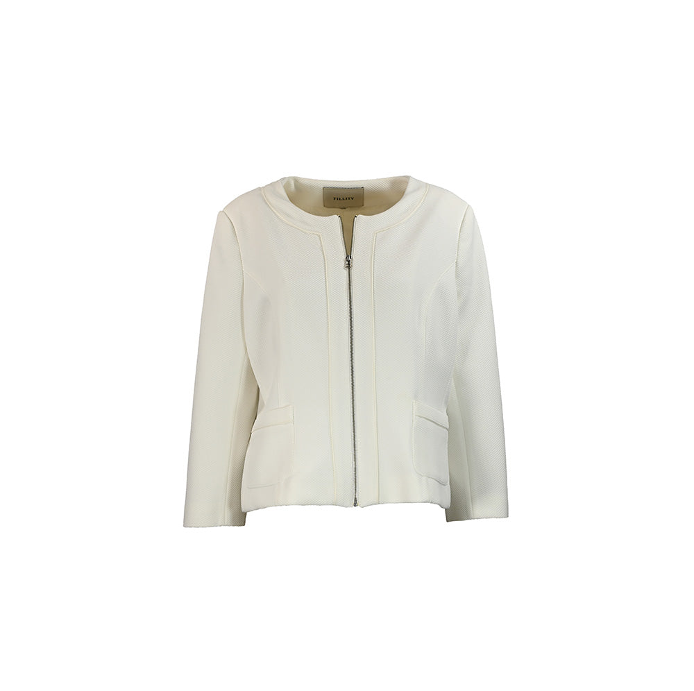 jaqueta branca com bolsos