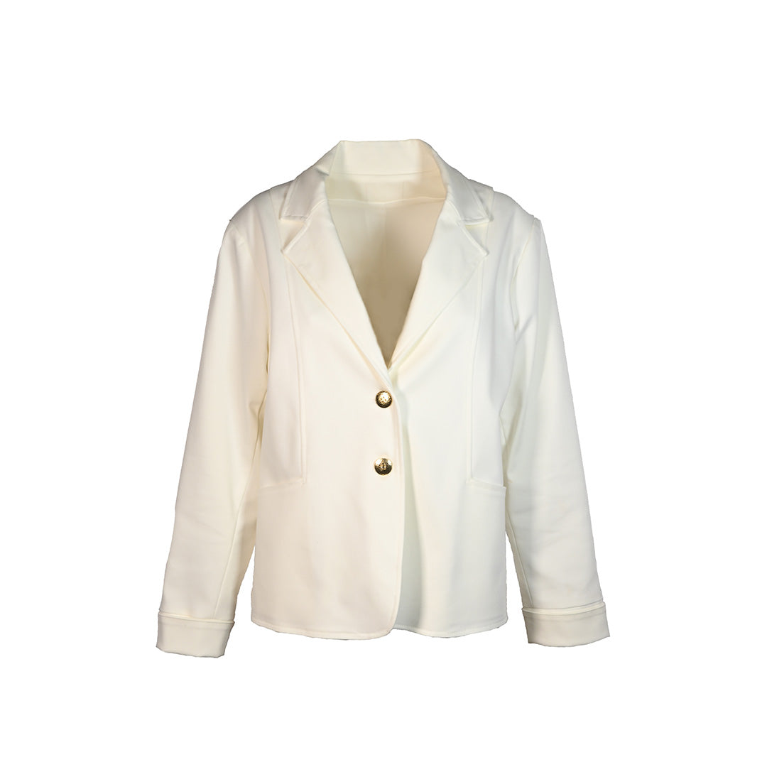 Blazer branco com botões dourados