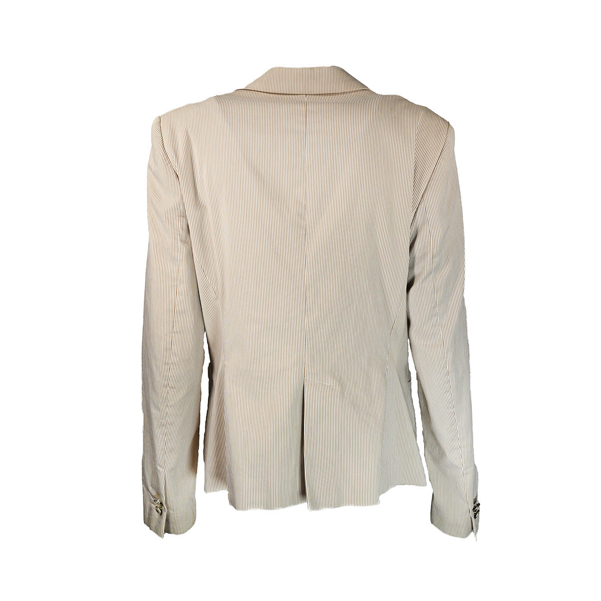 Blazer listrado bege e banco