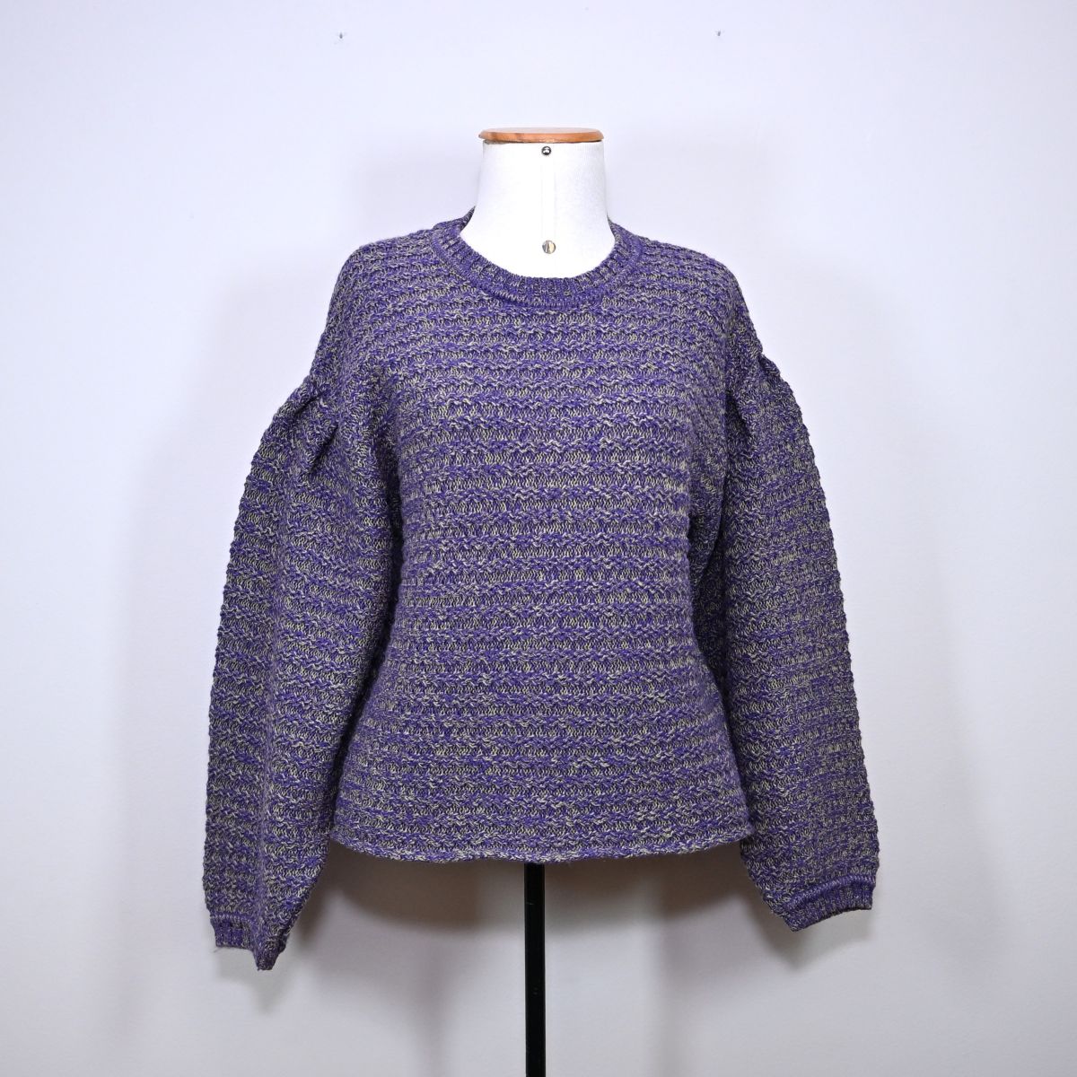 Malha tricot roxo mesclado