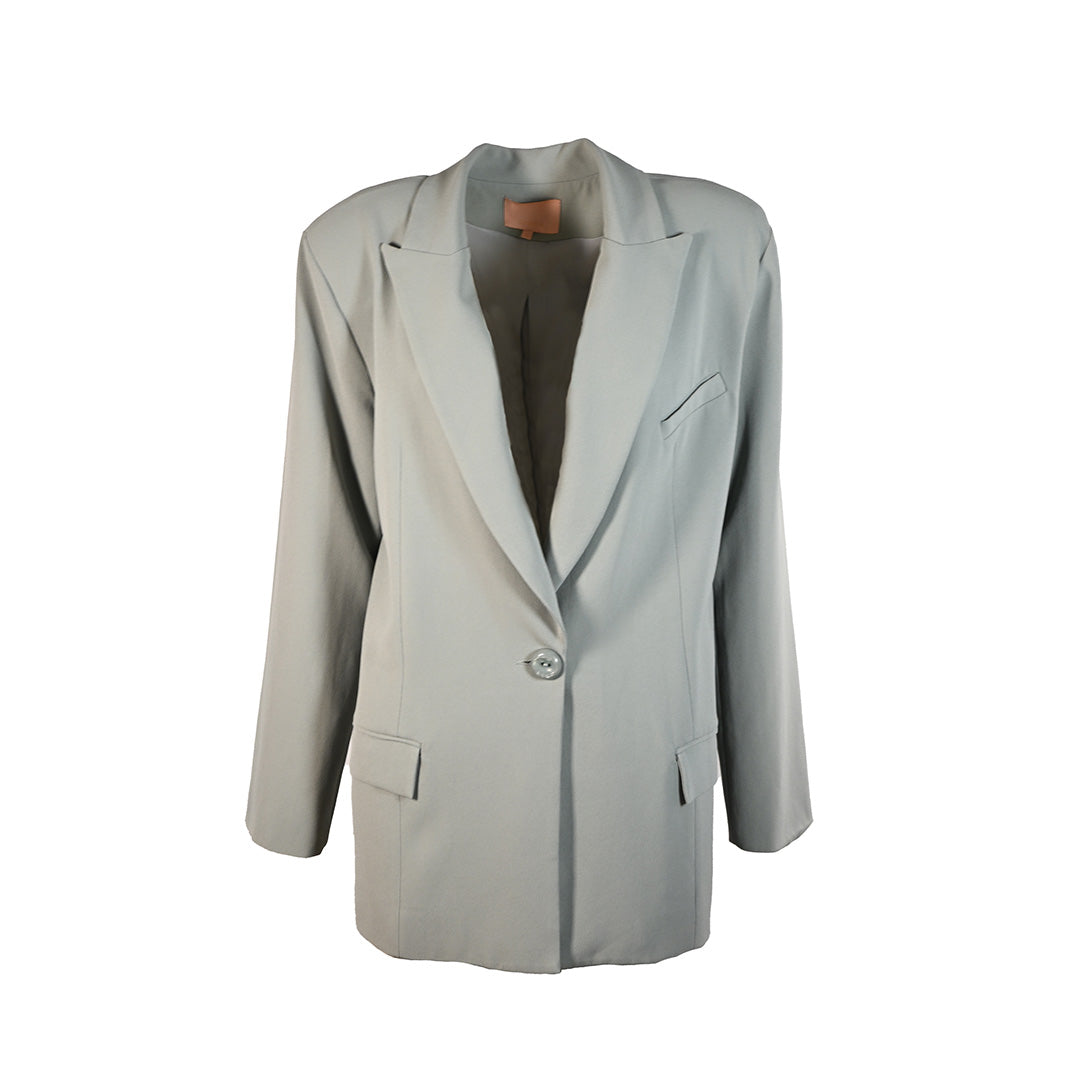 Blazer cinza azulado oversized