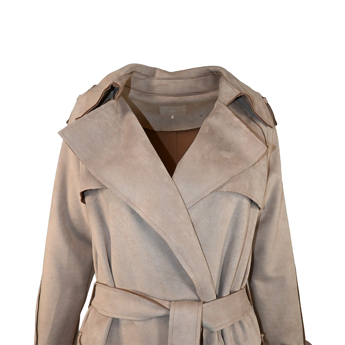 Casaco de suede nude