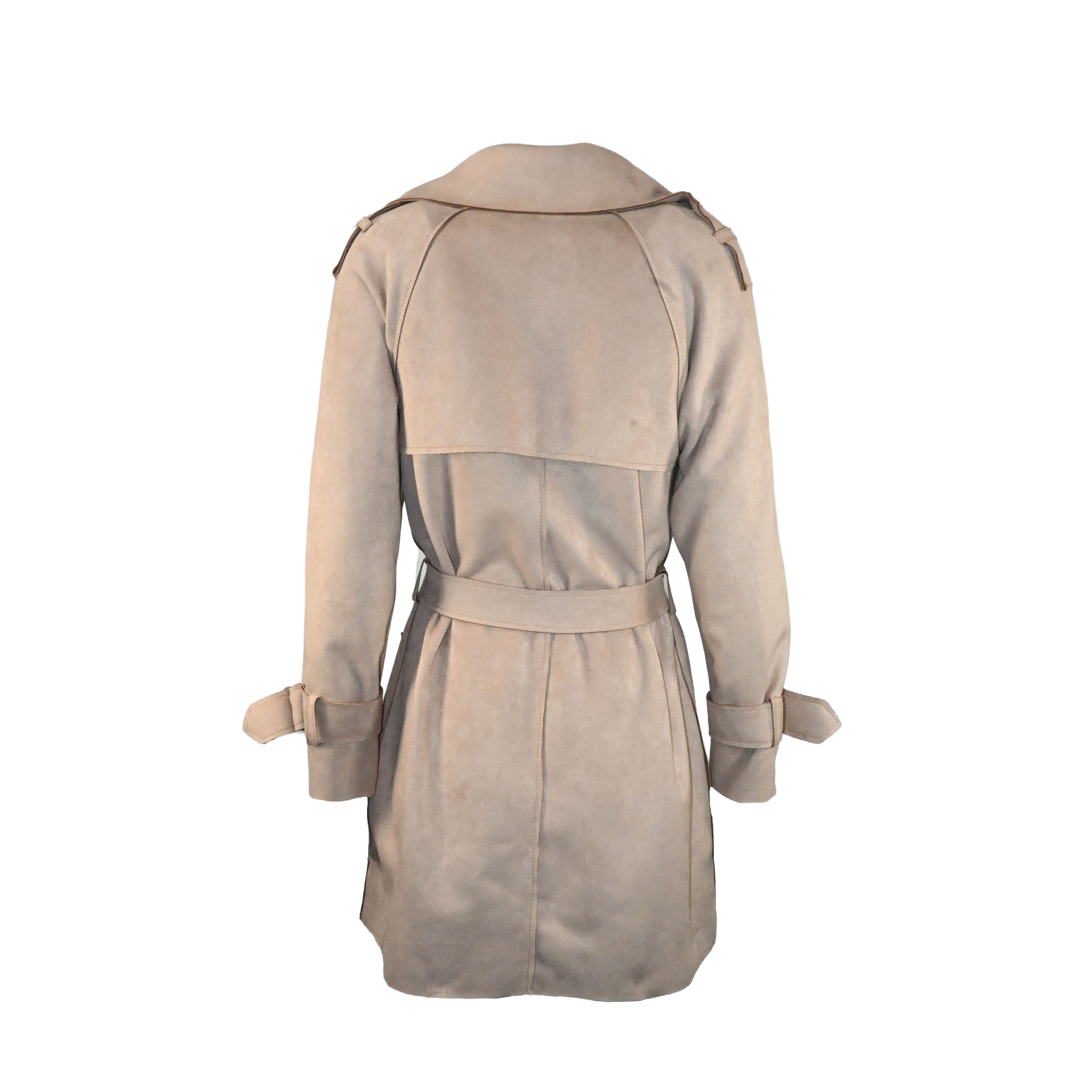 Casaco de suede nude