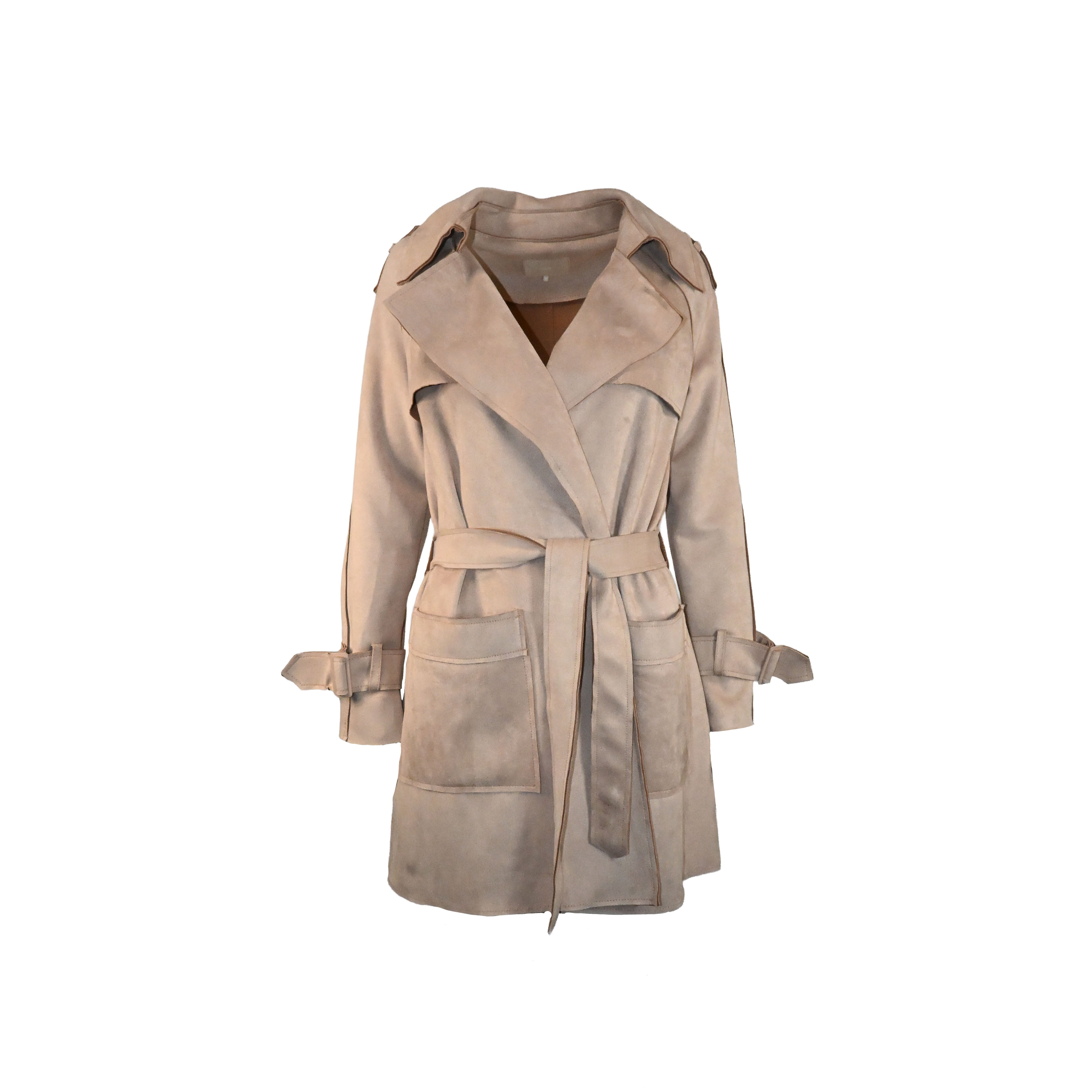 Casaco de suede nude