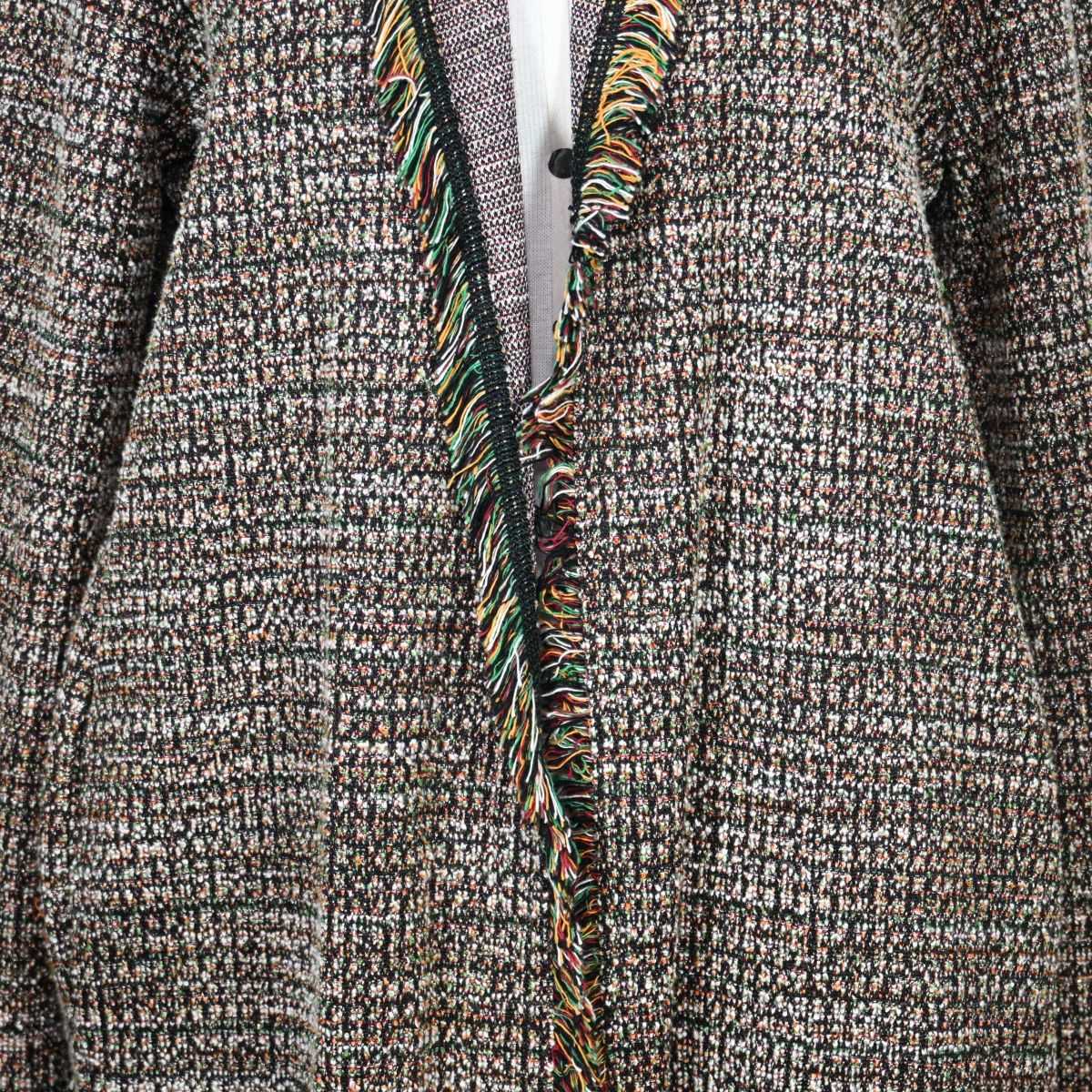 Casaco de tweed longo colorido
