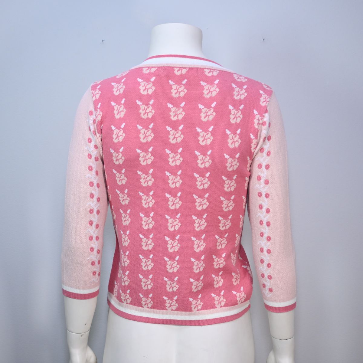 Cardigan rosa estampado