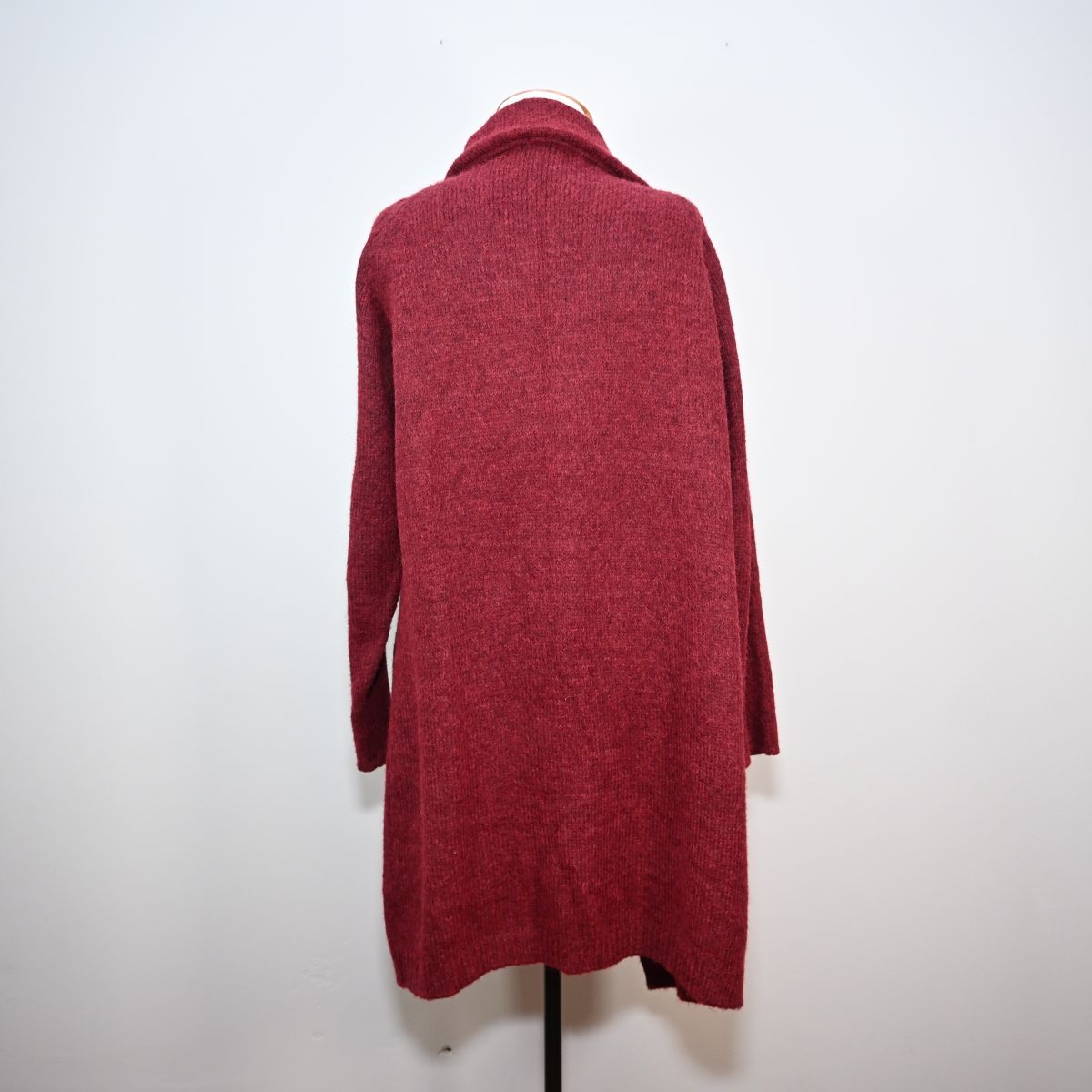 Casaco de malha longo vermelho
