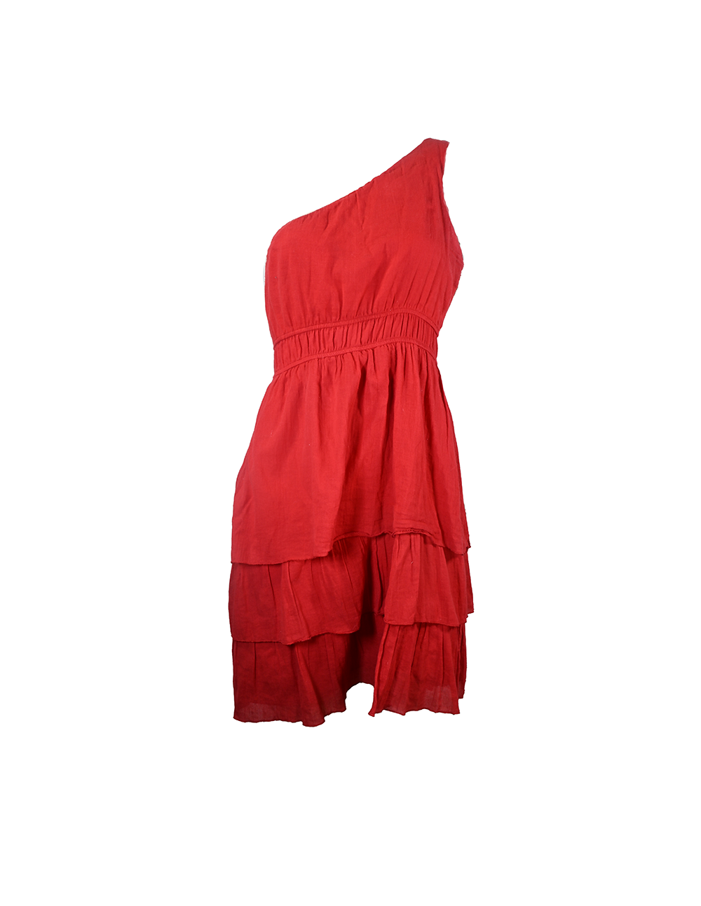 Vestido curto vermelho com um ombro