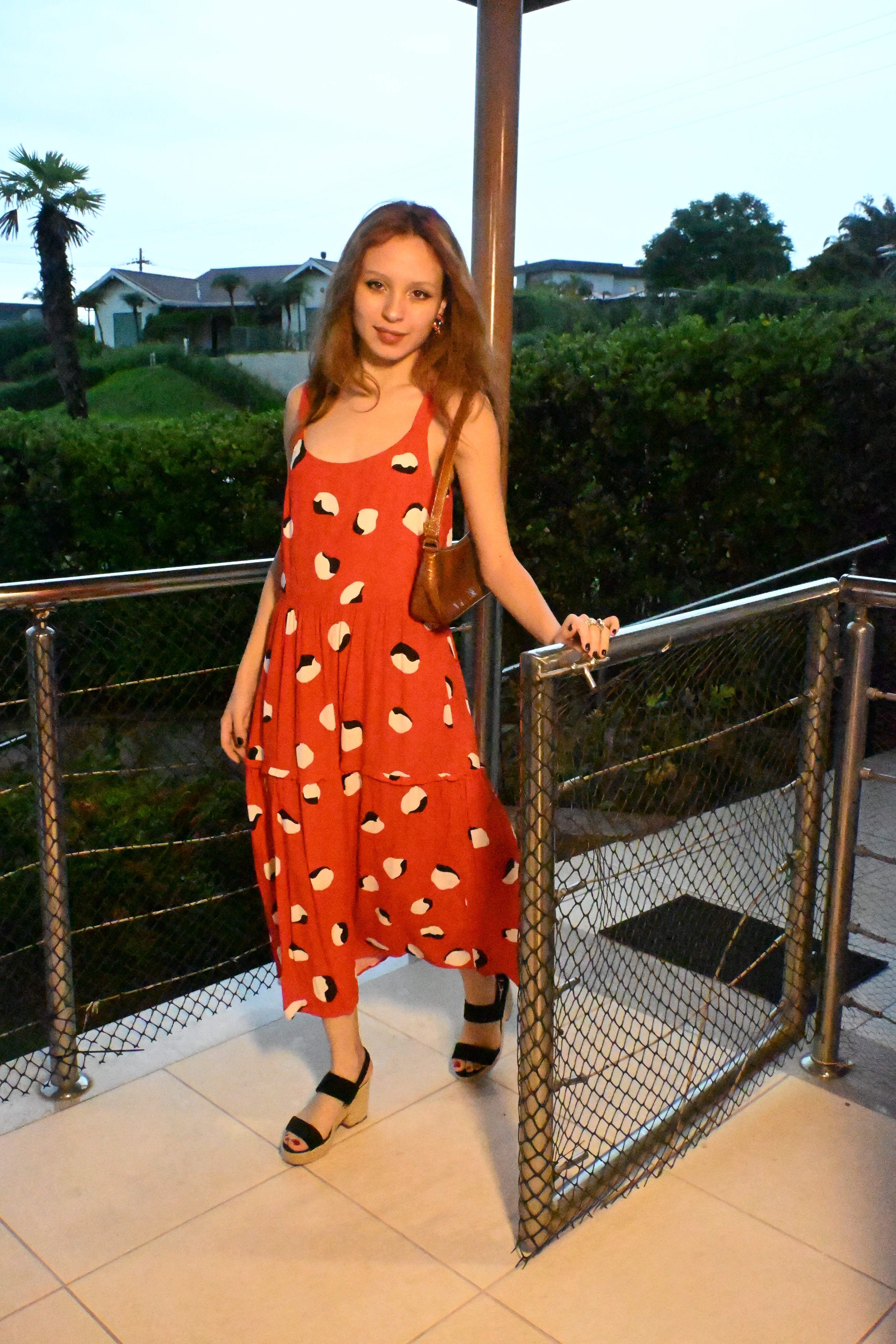 Vestido Longo Vermelho Estampado