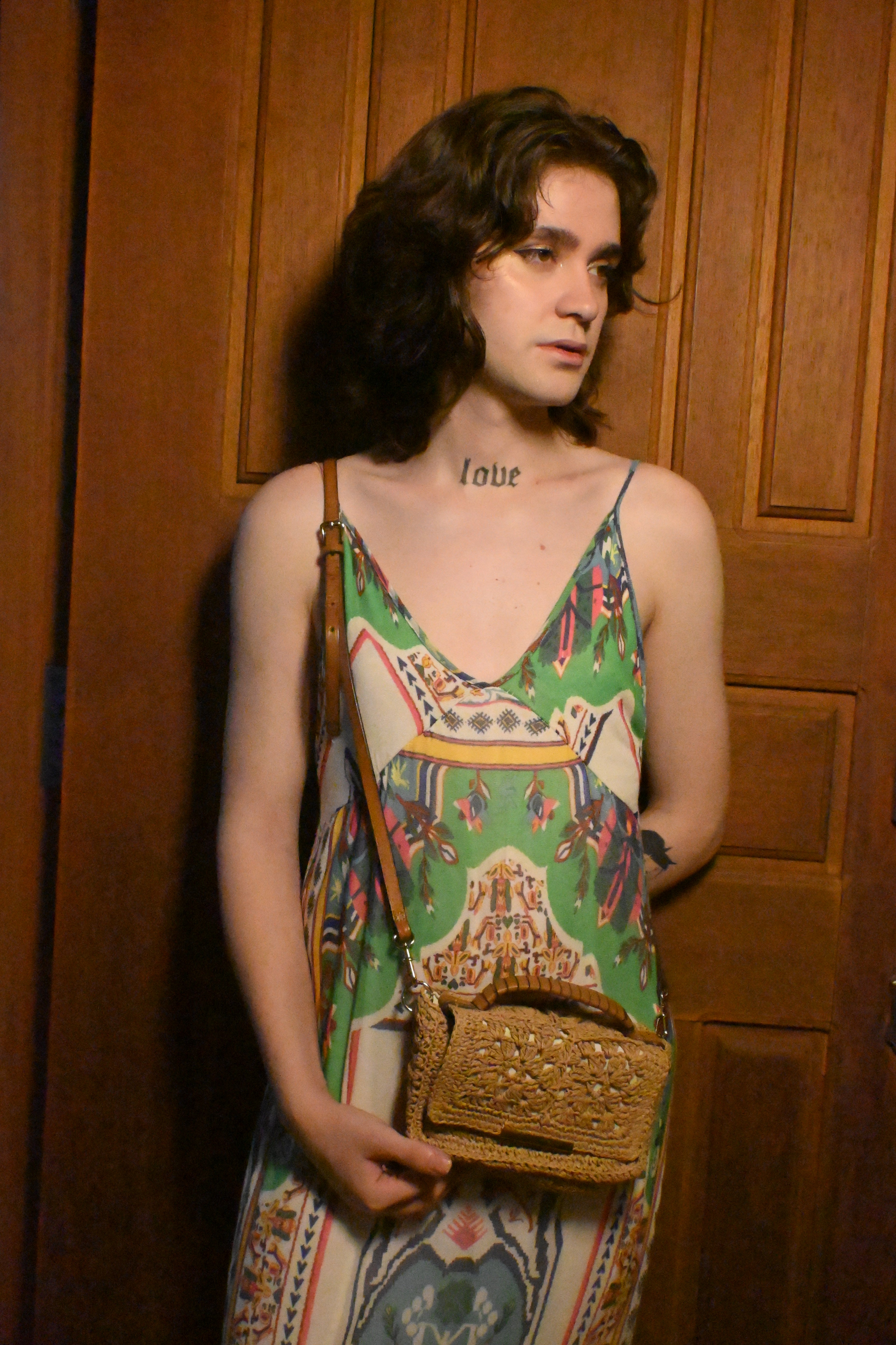 Bolsa Pequena de Crochê  Marrom