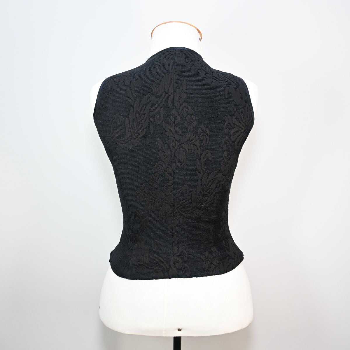 Colete preto de jacquard com zíper