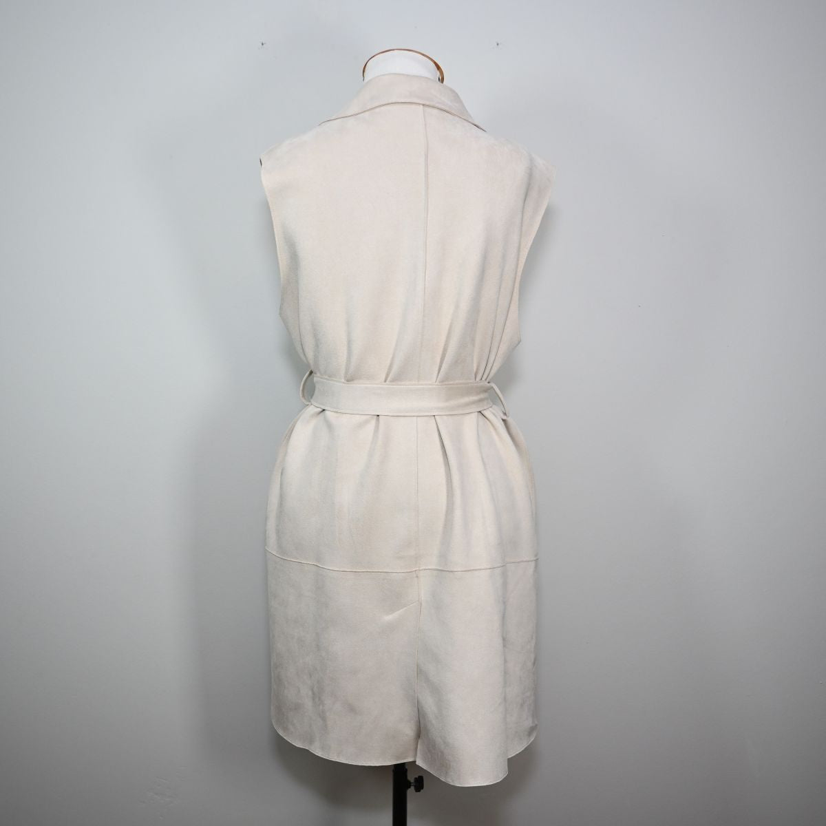 Colete longo de sued Off white