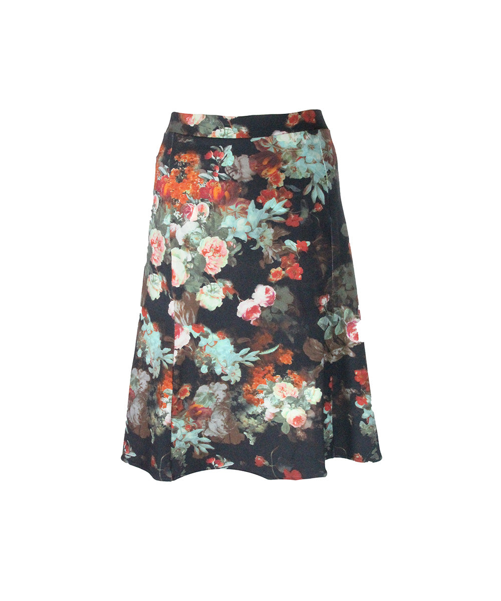 Saia Midi Evasê Floral