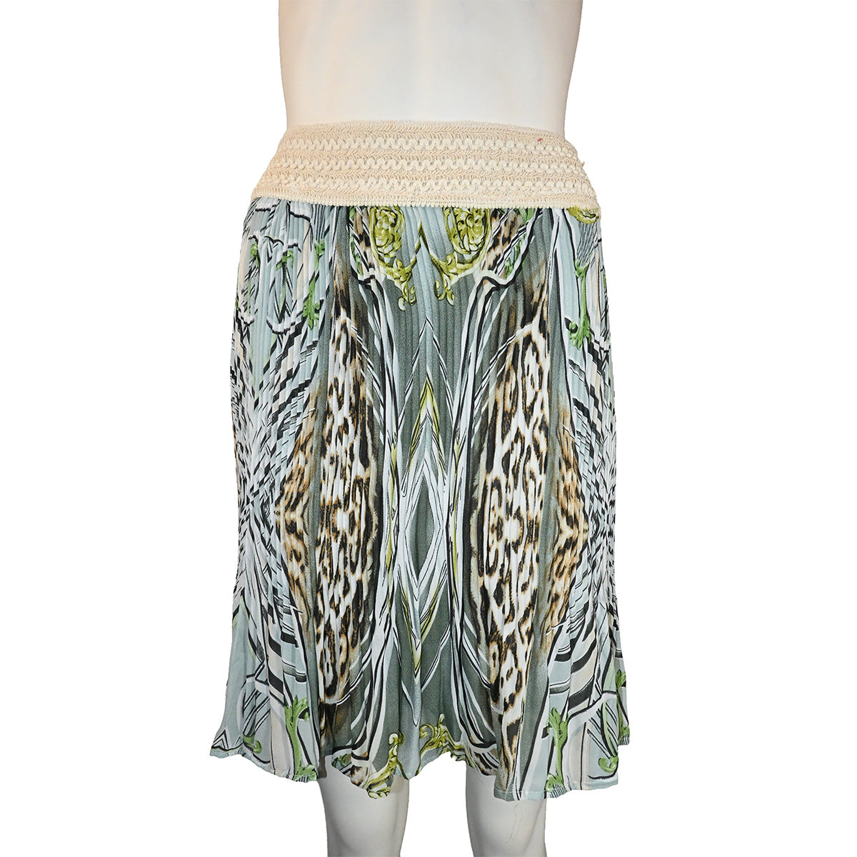 Saia curta plissada estampada