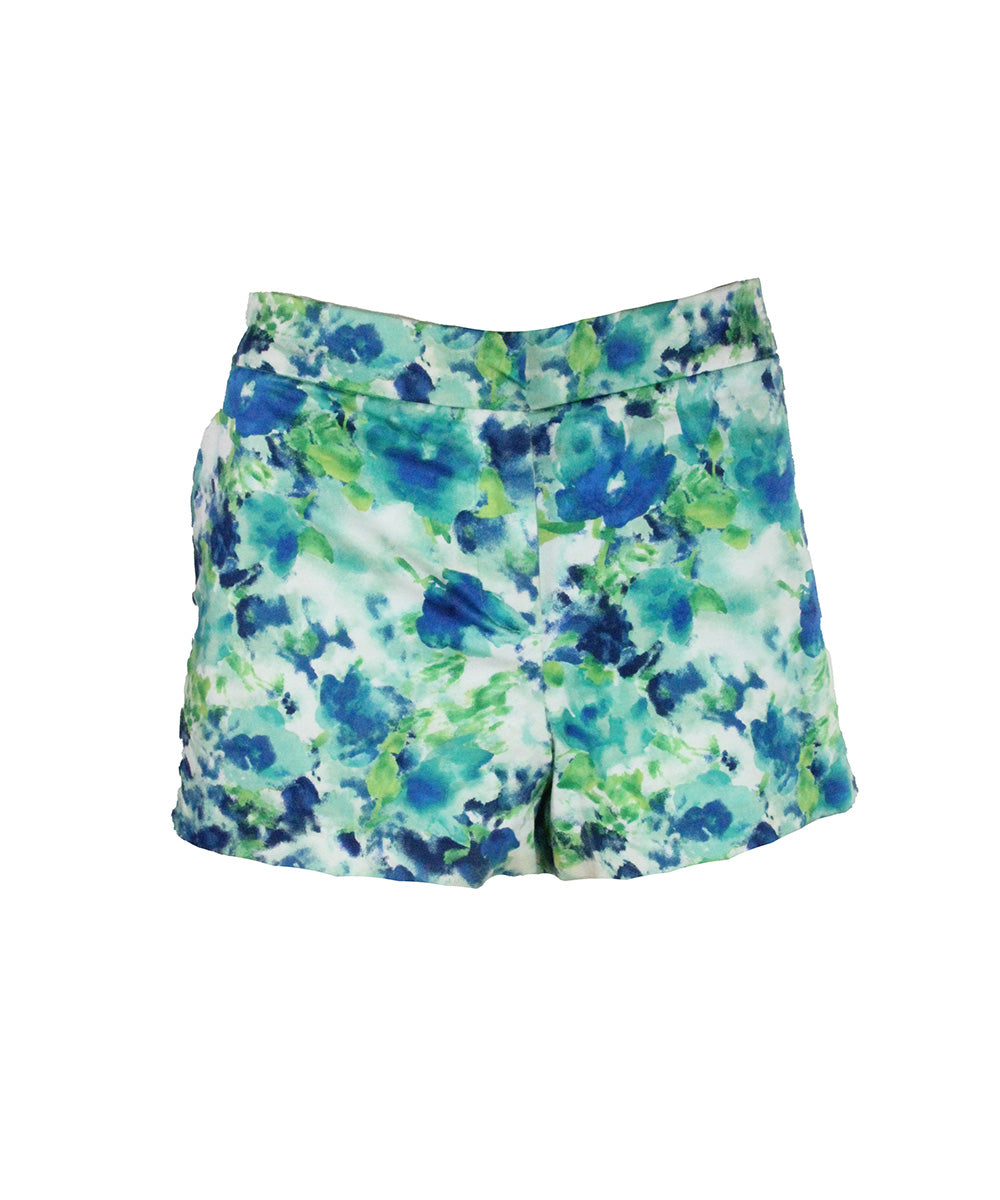 Short Estampado Verde e Azul