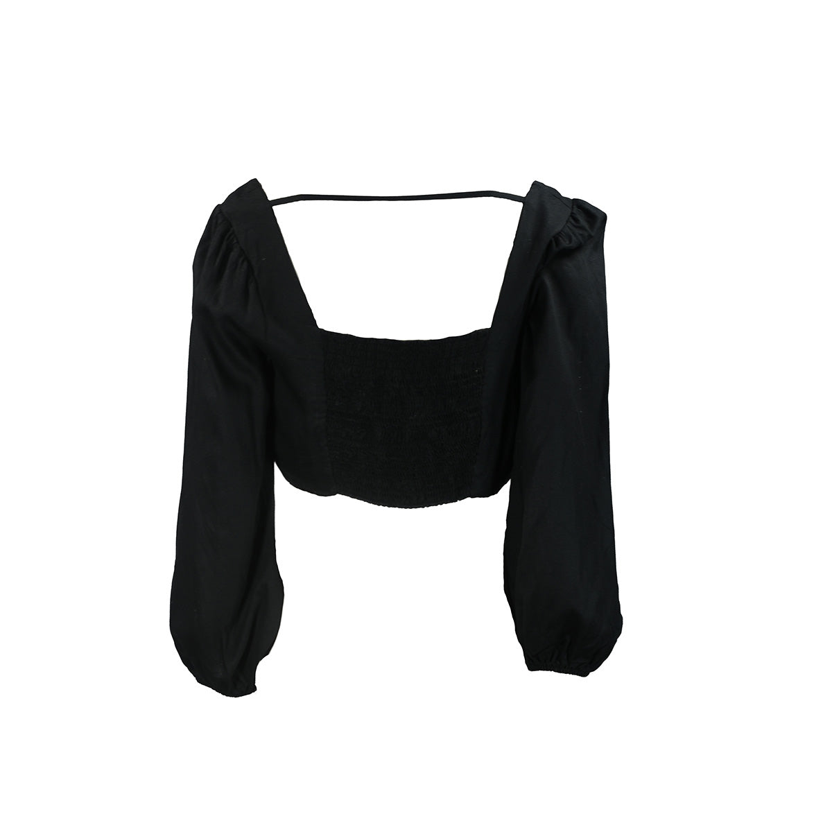 Cropped preto com mangas compridas