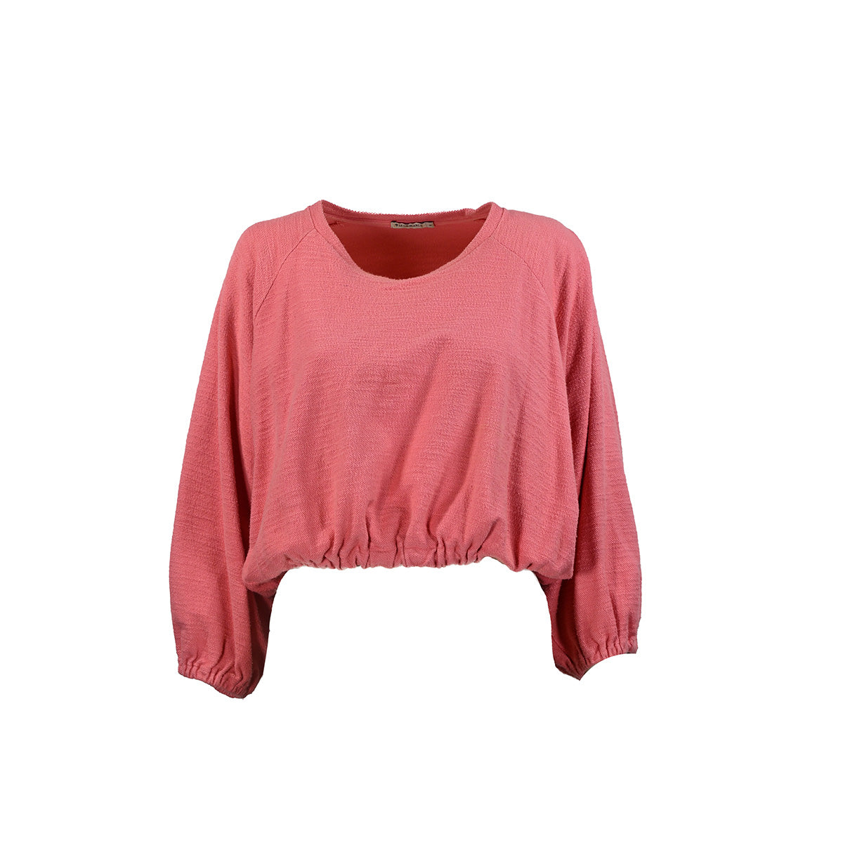 Camiseta larga rosa com mangas 3/4