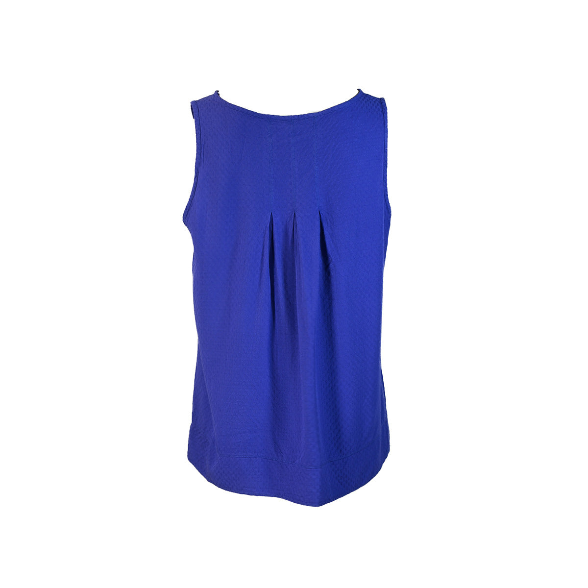 regata azul com plissado nas costas