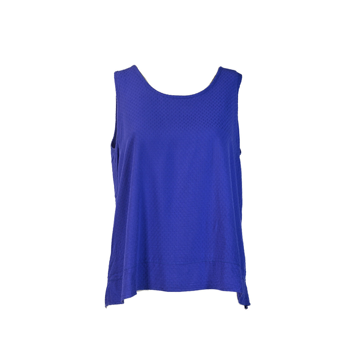 regata azul com plissado nas costas