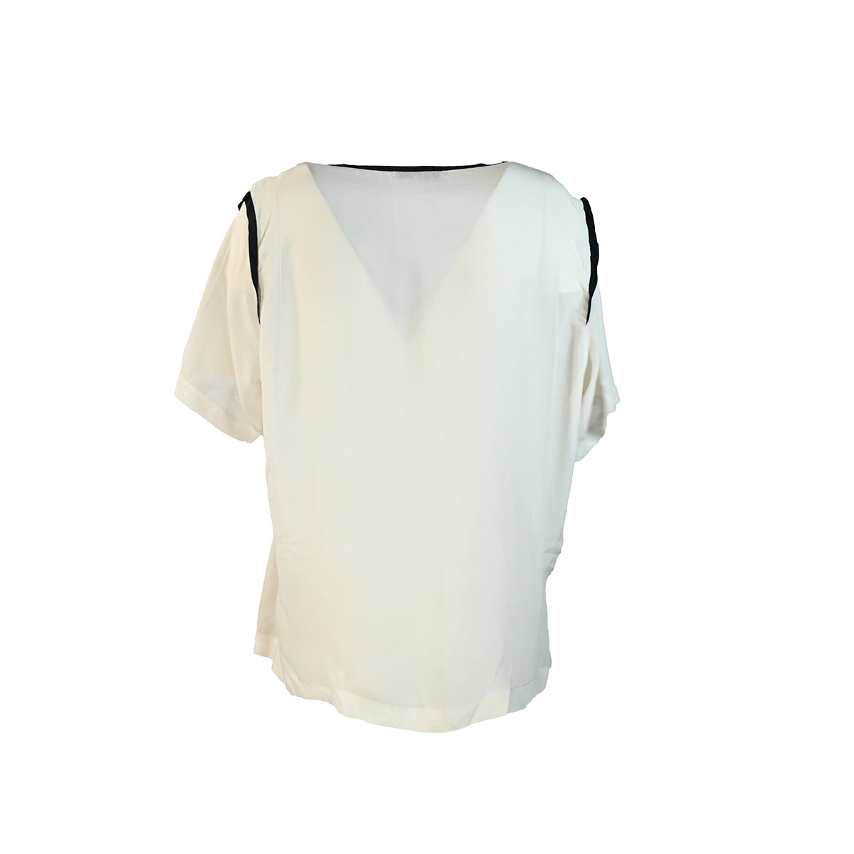 camiseta branca com tiras pretas