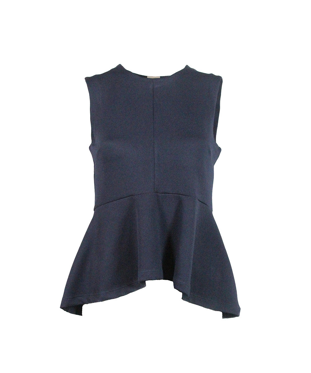 Regata Azul-marinho com Babado Peplum