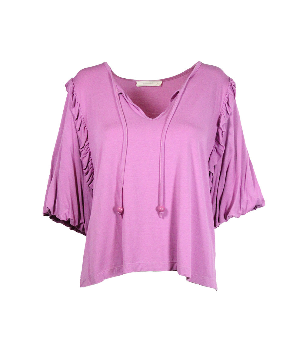 Blusa Rosa com Manga Godê